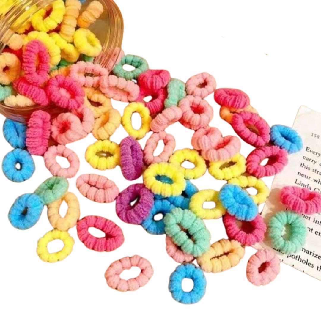 100 Colets Esponjosos de Colores Para Niñas y Bebés en Pote