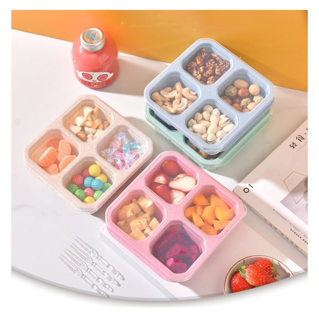 Bento Snack Box - Contenedor de 4 divisiones