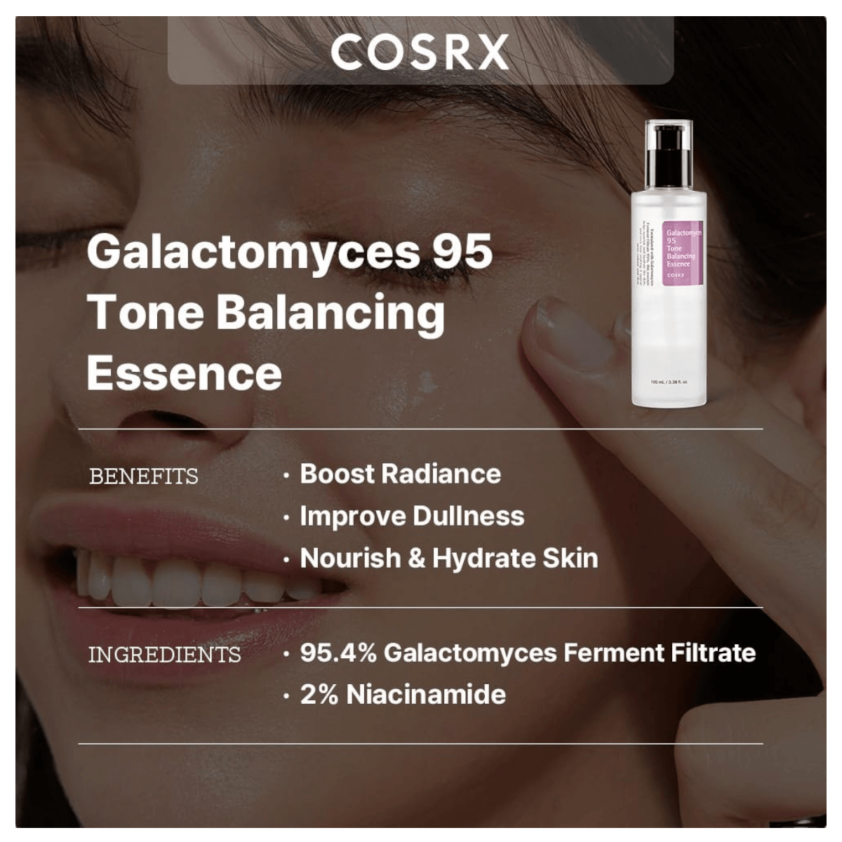 COSRX Galactomyces 95 Tone Balancing Essence 100ml Esencia de Fermentos Anti Manchas