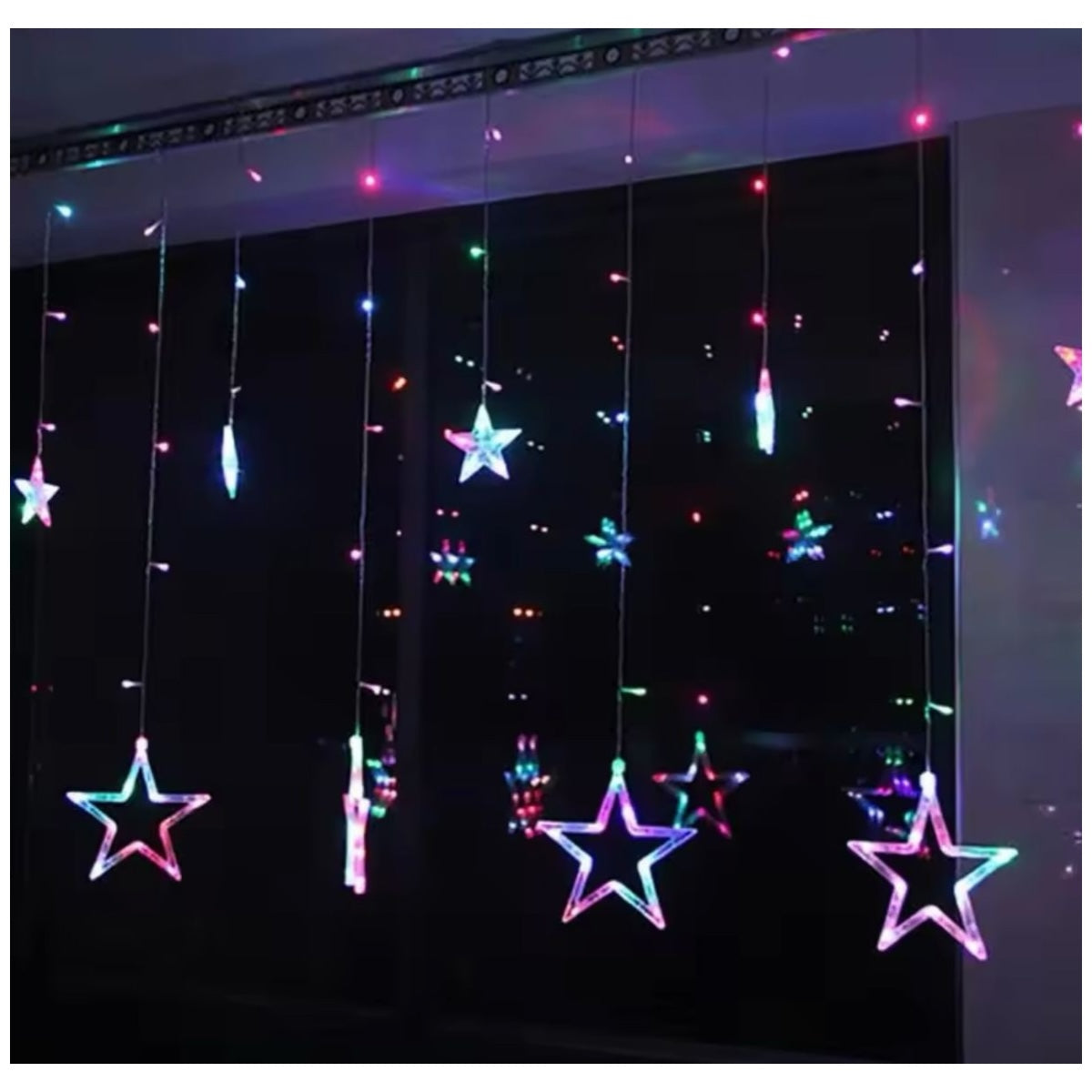 Luces de Navidad en Cascada - Estrellas Luz Multicolor