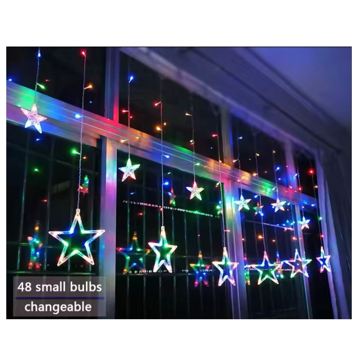 Luces de Navidad en Cascada - Estrellas Luz Multicolor