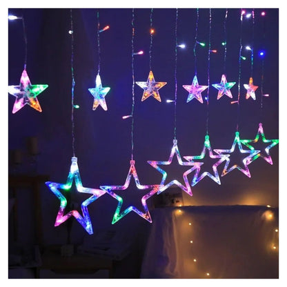 Luces de Navidad en Cascada - Estrellas Luz Multicolor