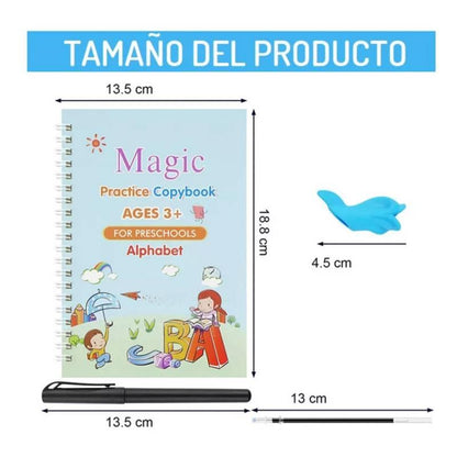 Set 4 Cuadernos de Caligrafía Mágicos Reutilizable ESPAÑOL - El Baúl de mamá