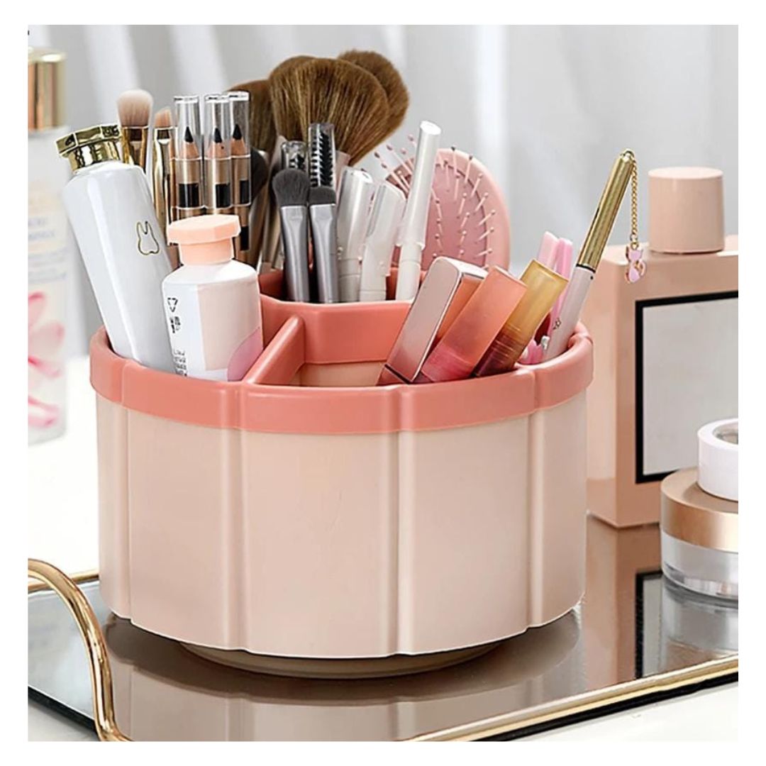 Organizador carrusel giratorio rosa maquillaje