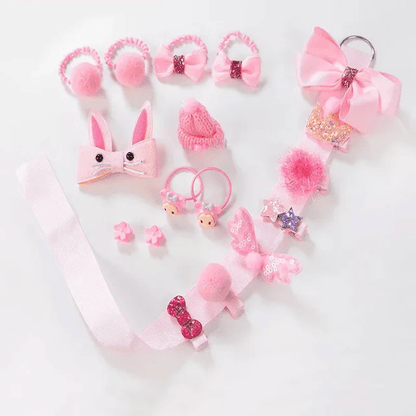 Set 18 Ganchos Para Bebé y Niñas Rosa Caja Corazon